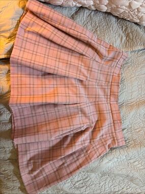 Altar'd State Pink Plaid Circle Skirt